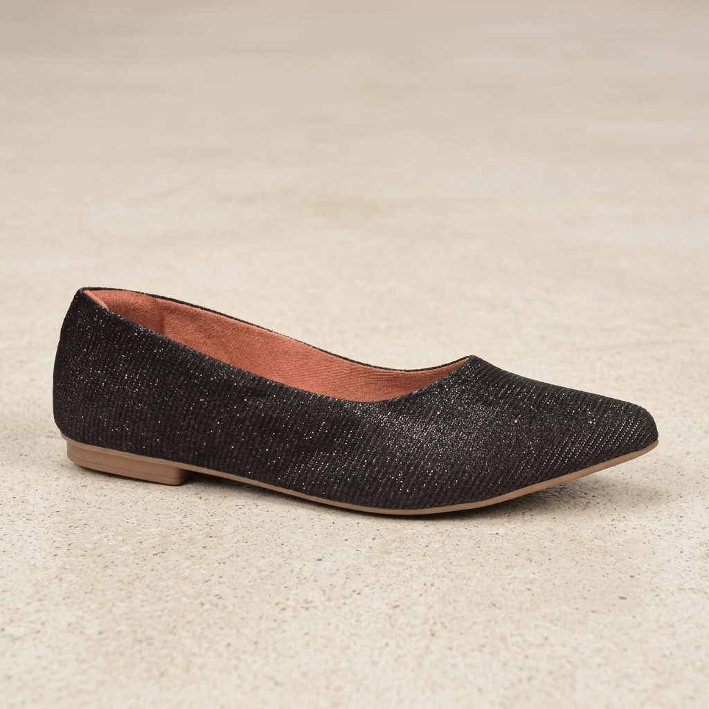Chatita Menina Flor Glitter Negro