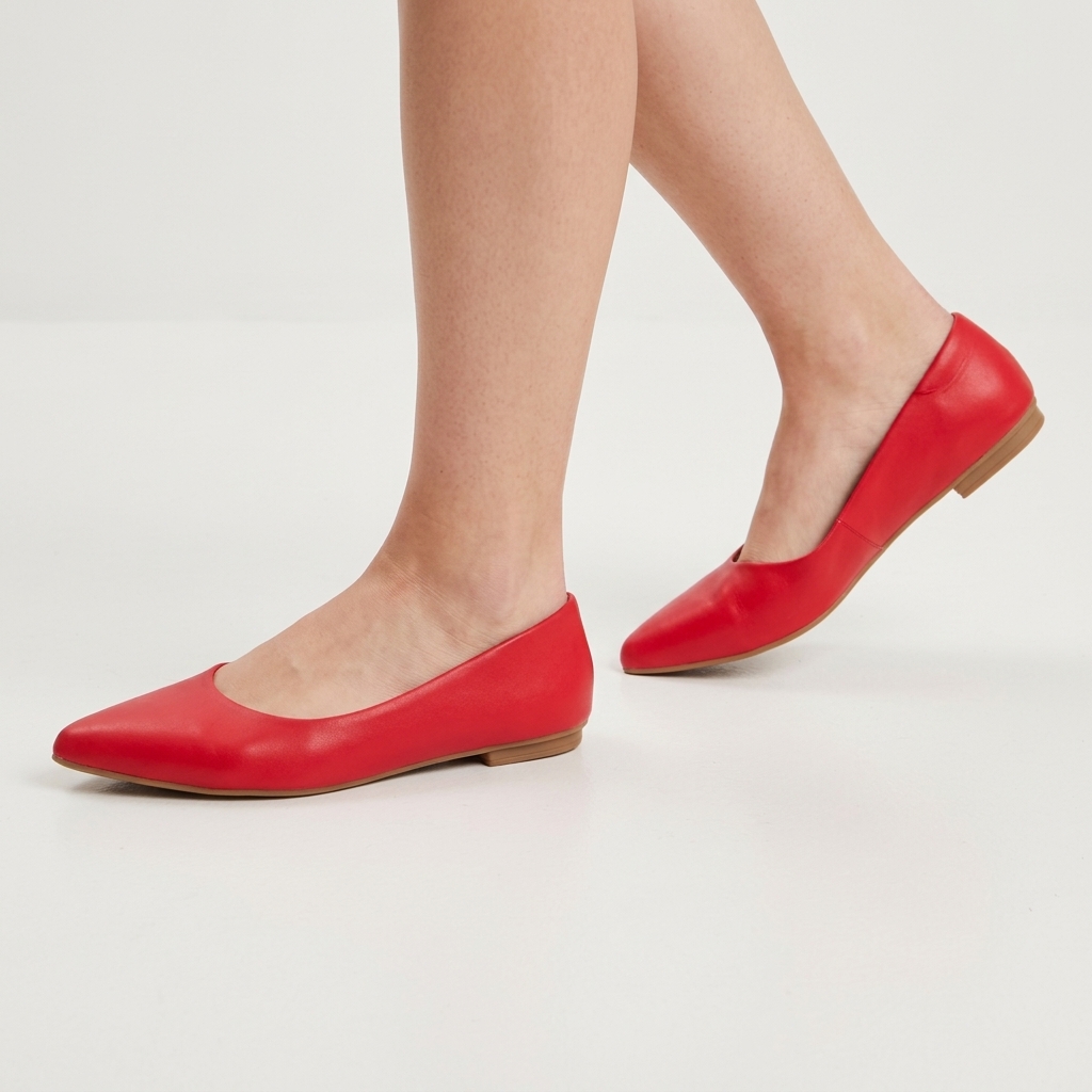 Chatita Menina Flor Napa Rojo