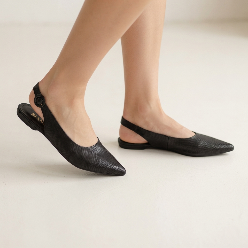 Sandalia Bianti Lezard Negro
