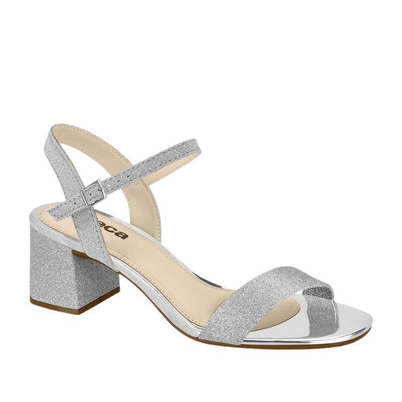 Sandalia Moleca Shine Paris Plata